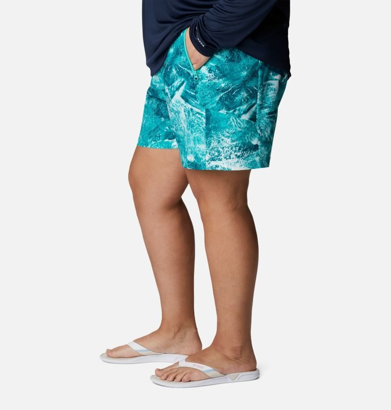 Pantaloni Scurti Columbia PFG Tidal II Dama Turcoaz | Plus Size RC98QZS71